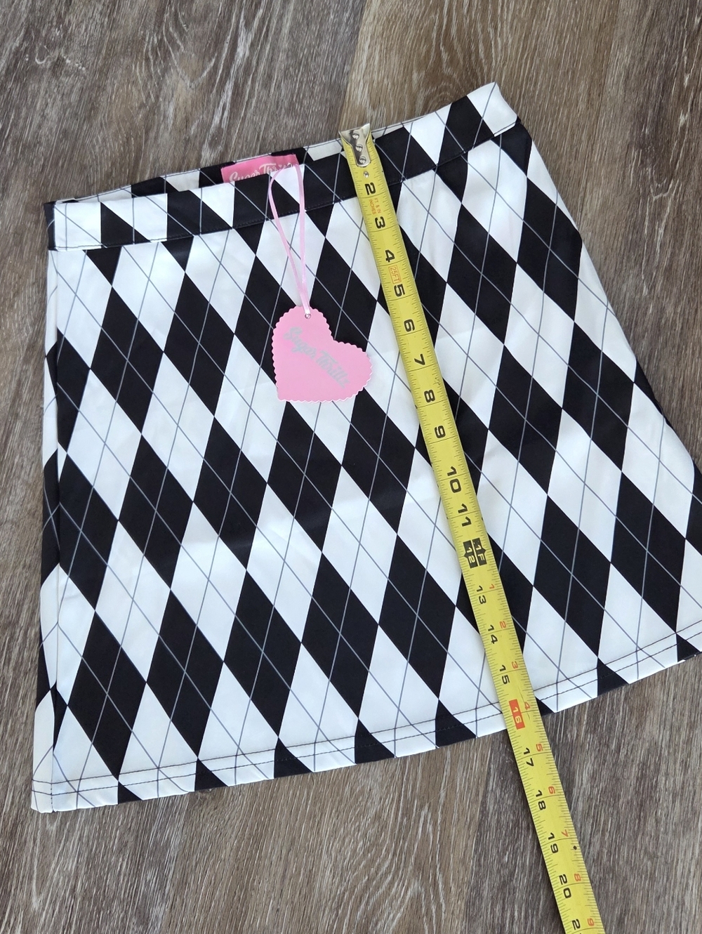 Sugar Thrillz Dolls Kill Jeepin Around Black White Argyle Mini Skirt NWT Plaid - Picture 4 of 10